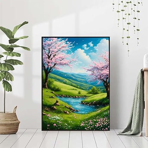 Diamond Painting Landschaft Diamant Painting Bilder Set, 5D Diamond Painting Baum Diamond Painting Erwachsene DIY Runde Strass Cross Stickerei Diamond-Painting Basteln für Wandzimmer Deko 80x110cm F-V von BAIYAACO