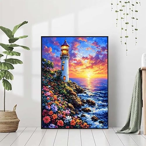 Diamond Painting Landschaft Diamant Painting Bilder Set, 5D Diamond Painting Blume Diamond Painting Erwachsene DIY Runde Strass Cross Stickerei Diamond-Painting Basteln, Wandzimmer Deko 80x110cm C-5 von BAIYAACO