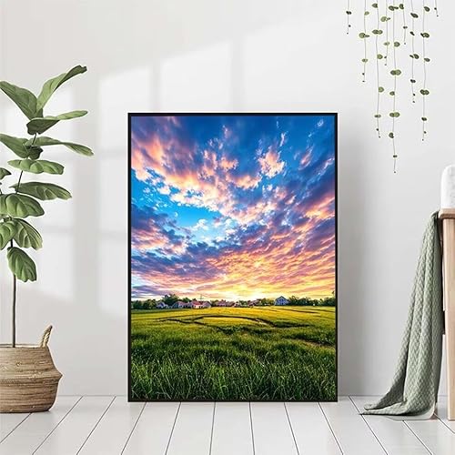 Diamond Painting Landschaft Diamant Painting Bilder Set, 5D Diamond Painting Wolke Diamond Painting Erwachsene DIY Runde Strass Cross Stickerei Diamond-Painting Basteln für Wandzimmer Deko 70x95cm von BAIYAACO