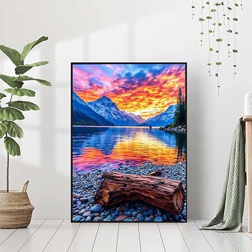 Diamond Painting Landschaft Diamant Painting Bilder Set, Diamond Painting Landschaft Diamond Painting Erwachsene DIY Runde Strass Cross Stickerei Diamond-Painting Basteln Wandzimmer Deko 80x110cm I-8 von BAIYAACO