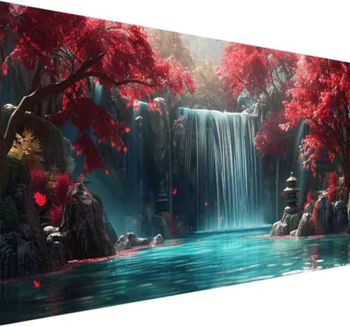 Diamond Painting Landschaft Diamond Painting Erwachsene Groß XXL 100x200cm Fallen Vollbohrer Diamanten Malerei Kristall Stickerei Bilder Bastelset für Kinder Anfänger, Zimmer Deko Wohnzimmer -d291 von BAIYAACO