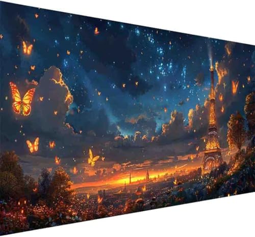 Diamond Painting Landschaft Diamond Painting Erwachsene Groß XXL 70x140cm Schmetterling Vollbohrer Diamanten Malerei Kristall Stickerei Bilder Bastelset Kinder Anfänger, Zimmer Deko Wohnzimmer -h73C von BAIYAACO