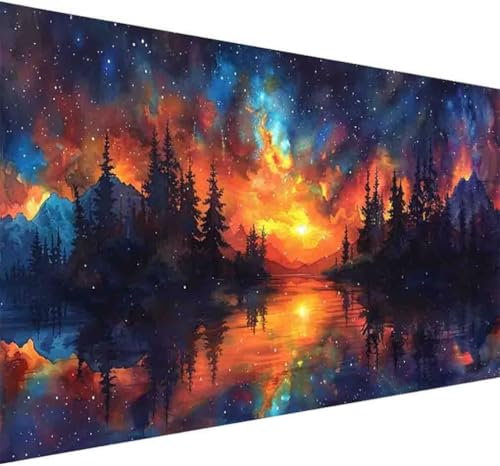 Diamond Painting Landschaft Diamond Painting Erwachsene Groß XXL 70x140cm Sternenhimmel Vollbohrer Diamanten Malerei Kristall Stickerei Bilder Bastelset Kinder Anfänger, Zimmer Deko Wohnzimmer -u555 von BAIYAACO