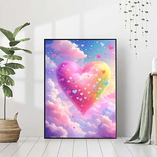 Diamond Painting Liebe Diamant Painting Bilder, Wolke Diamond Painting Erwachsene Kinder DIY Runde Kristall Diamond Art Stickerei Painting Basteln Set, Wohnzimmer Schlafzimmer Wanddeko 80x110cm H-B von BAIYAACO