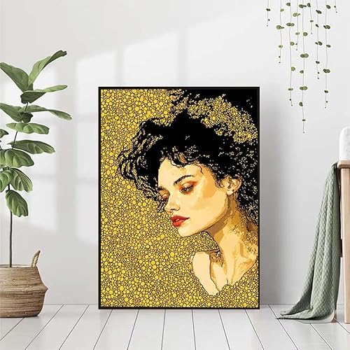 Diamond Painting MäDchen Diamant Painting Bilder Set, 5D Diamond Painting Abstrakt Diamond Painting Erwachsene DIY Runde Strass Cross Stickerei Diamond-Painting Basteln für Wandzimmer Deko 50x70cm von BAIYAACO