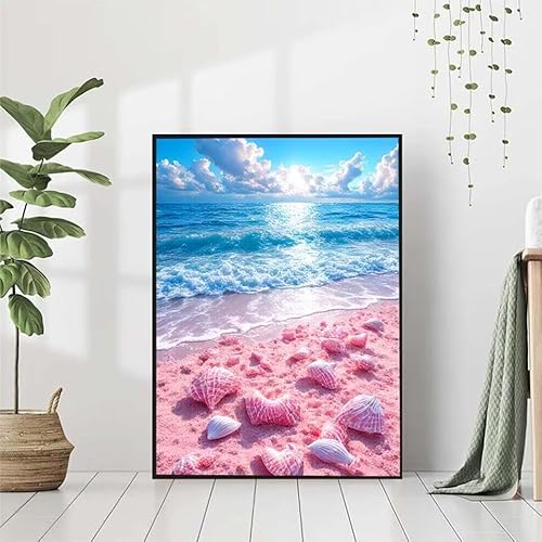 Diamond Painting Meer Diamant Painting Bilder Set, 5D Diamond Painting HüLse Diamond Painting Erwachsene DIY Runde Strass Cross Stickerei Diamond-Painting Basteln Wandzimmer Deko Geschenk 80x100cm M-Q von BAIYAACO