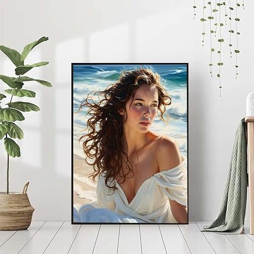 Diamond Painting Meer Diamant Painting Bilder Set, Diamond Painting MäDchen Diamond Painting Erwachsene DIY Runde Strass Cross Stickerei Diamond-Painting Basteln, Wandzimmer Deko Geschenk 80x110cm 4-N von BAIYAACO