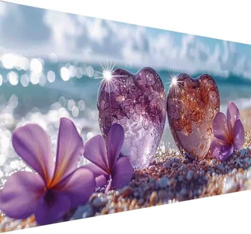 Diamond Painting Ozean Diamond Painting Erwachsene Groß XXL 70x140cm Blume Vollbohrer Diamanten Malerei Kristall Stickerei Bilder Bastelset für Kinder Anfänger, Zimmer Deko Wohnzimmer Geschenke -d34N von BAIYAACO