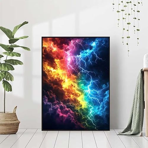 Diamond Painting Regenbogen Diamant Painting Bilder, Wolke Diamond Painting Erwachsene Kinder DIY Runde Kristall Diamond Art Stickerei Painting Basteln, Wohnzimmer Schlafzimmer Wanddeko 30x40cm 3-Y von BAIYAACO