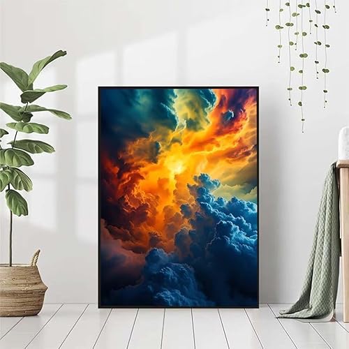 Diamond Painting Regenbogen Diamant Painting Bilder Set, 5D Diamond Painting Wolke Diamond Painting Erwachsene DIY Runde Strass Cross Stickerei Diamond-Painting Basteln für Wandzimmer Deko 60x80cm S-R von BAIYAACO