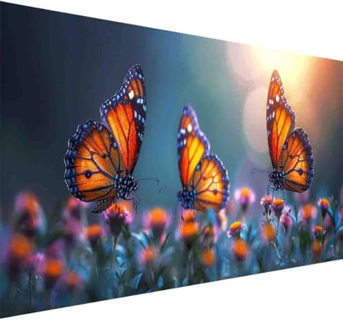 Diamond Painting Schmetterling Diamond Painting Erwachsene Groß XXL 100x200cm Blume Vollbohrer Diamanten Malerei Kristall Stickerei Bilder Bastelset für Kinder Anfänger, Zimmer Deko Wohnzimmer -d83S von BAIYAACO