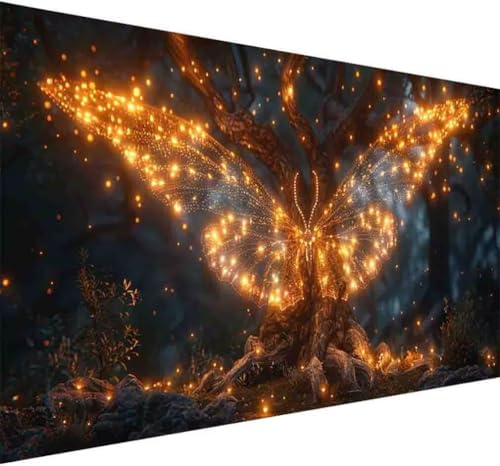 Diamond Painting Schmetterling Diamond Painting Erwachsene Groß XXL 70x140cm Landschaft Vollbohrer Diamanten Malerei Kristall Stickerei Bilder Bastelset Kinder Anfänger, Zimmer Deko Wohnzimmer -l86R von BAIYAACO