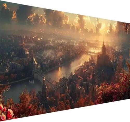 Diamond Painting Stadt Diamond Painting Erwachsene Groß XXL 30x60cm Landschaft Vollbohrer Diamanten Malerei Kristall Stickerei Bilder Bastelset für Anfänger, Zimmer Deko Wohnzimmer Geschenke -i273 von BAIYAACO