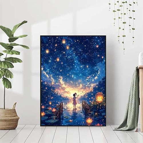 Diamond Painting Sternenhimmel Diamant Painting Bilder Erwachsene, MäDchen Diamond Painting Set, Diamond Painting Klein 80x110cm, DIY Runde Full Drill Cross Stickerei Basteln für Home Wall Decor 1-Y von BAIYAACO