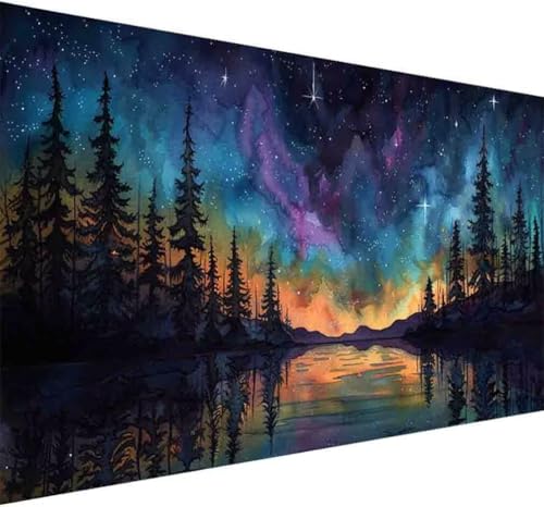 Diamond Painting Sternenhimmel Diamond Painting Erwachsene Groß XXL 70x140cm Landschaft Vollbohrer Diamanten Malerei Kristall Stickerei Bilder Bastelset Kinder Anfänger, Zimmer Deko Wohnzimmer -i63D von BAIYAACO