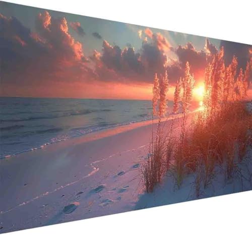 Diamond Painting Strand Diamond Painting Erwachsene Groß XXL 100x200cm Sonnenuntergang Vollbohrer Diamanten Malerei Kristall Stickerei Bilder Bastelset Kinder Anfänger, Zimmer Deko Wohnzimmer -h61E von BAIYAACO