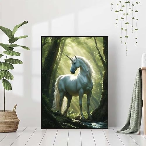 Diamond Painting Tier Diamant Painting Bilder, Einhorn Diamond Painting Erwachsene Kinder DIY Runde Kristall Diamond Art Stickerei Painting Basteln Set, Wohnzimmer Schlafzimmer Wanddeko 80x110cm 6-1 von BAIYAACO