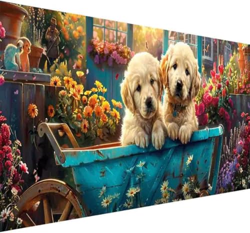 Diamond Painting Tier Diamond Painting Erwachsene Groß XXL 100x200cm Hund Vollbohrer Diamanten Malerei Kristall Stickerei Bilder Bastelset für Kinder Anfänger, Zimmer Deko Wohnzimmer Geschenke -h82H von BAIYAACO