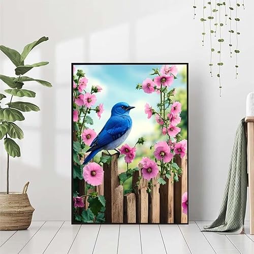 Diamond Painting Vogel Diamant Painting Bilder, Blume Diamond Painting Erwachsene Kinder DIY Runde Kristall Diamond Art Stickerei Painting Basteln Set, Wohnzimmer Schlafzimmer Wanddeko 80x110cm 2-U von BAIYAACO