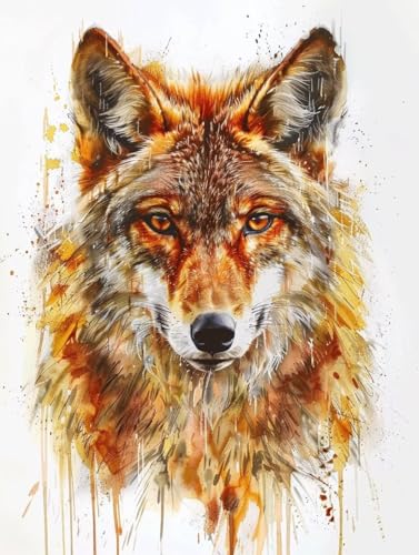 Diamond Painting Wolf Diamant Painting Bilder Set, 5D Diamond Painting Tier Diamond Painting Erwachsene DIY Quadrat Strass Cross Stickerei Diamond-Painting Basteln für Wandzimmer Deko 80x110cm 1-4 von BAIYAACO