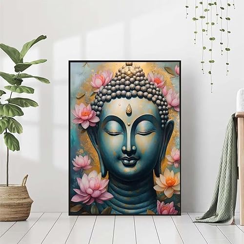 Diamond Painting Zen Diamant Painting Bilder Set, 5D Diamond Painting Blume Diamond Painting Erwachsene DIY Runde Kristall Strass Cross Stickerei Diamond-Painting Basteln, Wandzimmer Deko 50x70cm 6-6 von BAIYAACO