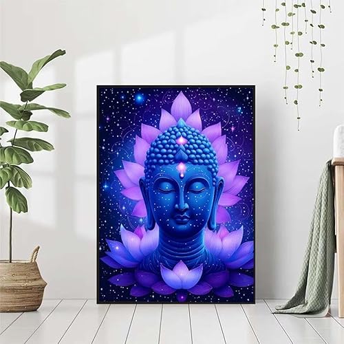 Diamond Painting Zen Diamant Painting Bilder Set, 5D Diamond Painting Blume Diamond Painting Erwachsene DIY Runde Kristall Strass Cross Stickerei Diamond-Painting Basteln, Wandzimmer Deko 60x80cm N-T von BAIYAACO