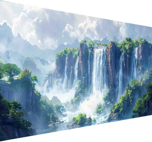 Fallen Diamond Painting Erwachsene, Diamond Painting Landschaft Diamant Malerei Set für Kinder Anfänger DIY 5D Vollbohrer Kristall Stickerei Bilder Bastelset, Home Wand Dekor Geschenke 70x140cm -y6Y von BAIYAACO