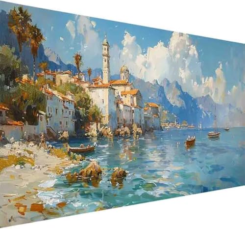 Landschaft Diamond Painting Erwachsene, Diamond Painting Strand Diamant Malerei Set für Kinder Anfänger DIY 5D Vollbohrer Kristall Stickerei Bilder Bastelset, Home Wand Dekor Geschenke 30x60cm -l54F von BAIYAACO