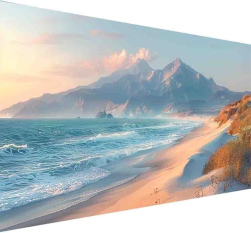 Ozean Diamond Painting Erwachsene, Diamond Painting Landschaft Diamant Malerei Set für Kinder Anfänger DIY 5D Vollbohrer Kristall Stickerei Bilder Bastelset, Home Wand Dekor Geschenke 70x140cm -y744 von BAIYAACO