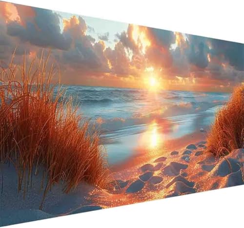 Ozean Diamond Painting Erwachsene, Diamond Painting Strand Diamant Malerei Set für Kinder DIY 5D Vollbohrer Kristall Stickerei Bilder Bastelset mit Vollständigem Zubehörm Home Wand Dekor 30x60cm -l734 von BAIYAACO