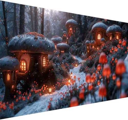 Pilz Diamond Painting Erwachsene, Diamond Painting Landschaft Diamant Malerei Set für Kinder Anfänger DIY 5D Vollbohrer Kristall Stickerei Bilder Bastelset für Home Wand Dekor Geschenke 70x140cm -i113 von BAIYAACO