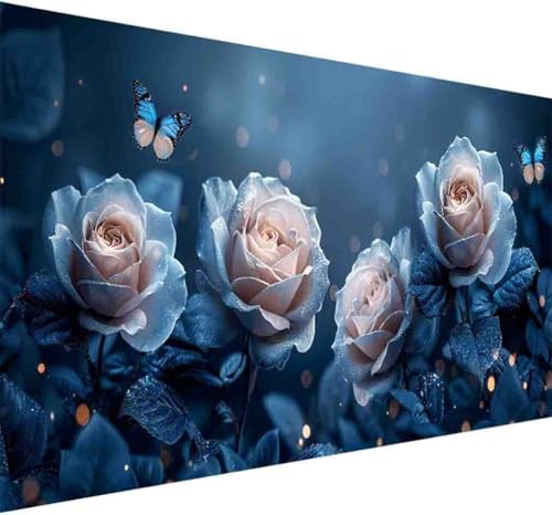 Rose Diamond Painting Erwachsene, Diamond Painting Blume Diamant Malerei Set für Kinder DIY 5D Vollbohrer Kristall Stickerei Bilder Bastelset mit Vollständigem Zubehörm Home Wand Dekor 70x140cm -y3K von BAIYAACO