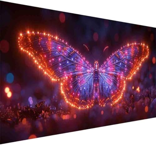 Schmetterling Diamond Painting Erwachsene, Diamond Painting Tier Diamant Malerei Set für Kinder Anfänger DIY 5D Vollbohrer Kristall Stickerei Bilder Bastelset, Home Wand Dekor Geschenke 60x120cm -t346 von BAIYAACO