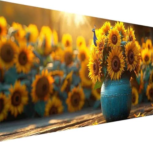 Sonnenblume Diamond Painting Erwachsene, Diamond Painting Blume Diamant Malerei Set für Kinder Anfänger DIY 5D Vollbohrer Kristall Stickerei Bilder Bastelset, Home Wand Dekor Geschenke 30x60cm -h475 von BAIYAACO