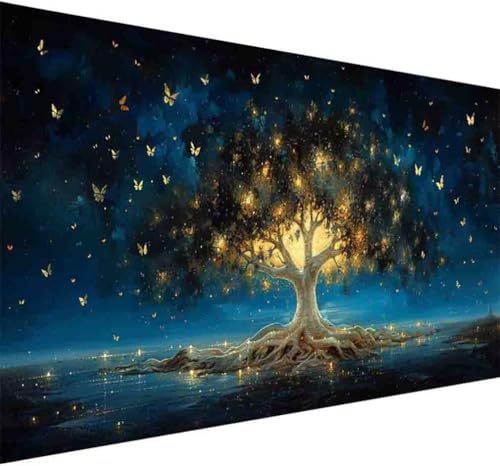 Sternenhimmel Diamond Painting Erwachsene, Diamond Painting Baum Diamant Malerei Set für Kinder Anfänger DIY 5D Vollbohrer Kristall Stickerei Bilder Bastelset, Home Wand Dekor Geschenke 80x160cm -k876 von BAIYAACO