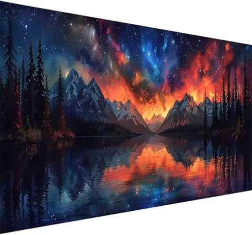 Sternenhimmel Diamond Painting Erwachsene, Diamond Painting Berg Diamant Malerei Set für Kinder Anfänger DIY 5D Vollbohrer Kristall Stickerei Bilder Bastelset, Home Wand Dekor Geschenke 80x160cm -y34E von BAIYAACO