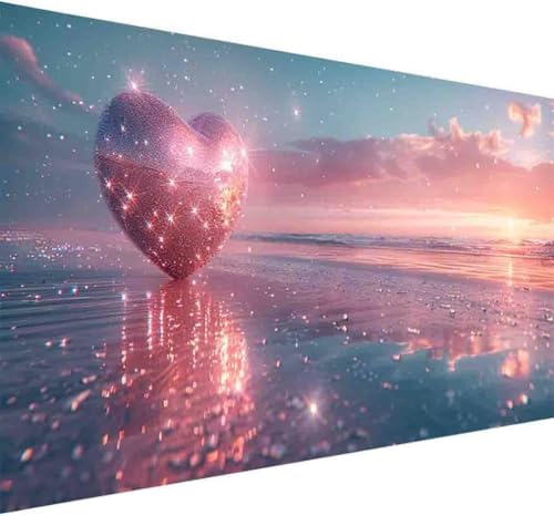 Strand Diamond Painting Erwachsene, Diamond Painting Landschaft Diamant Malerei Set für Kinder Anfänger DIY 5D Vollbohrer Kristall Stickerei Bilder Bastelset, Home Wand Dekor Geschenke 80x160cm -l541 von BAIYAACO