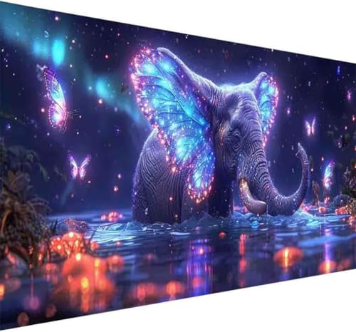 Tier Diamond Painting Erwachsene, Diamond Painting Elefant Diamant Malerei Set für Kinder Anfänger DIY 5D Vollbohrer Kristall Stickerei Bilder Bastelset für Home Wand Dekor Geschenke 60x120cm -k798 von BAIYAACO