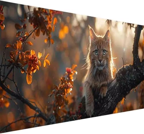 Tier Diamond Painting Erwachsene, Diamond Painting Katze Diamant Malerei Set für Kinder DIY 5D Vollbohrer Kristall Stickerei Bilder Bastelset mit Vollständigem Zubehörm Home Wand Dekor 100x200cm -y58U von BAIYAACO