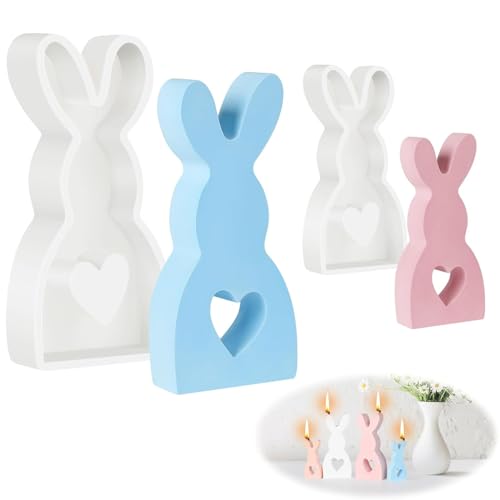 2 Stück Ostern Kaninchen Silikonform, Ostern Kaninchen Silikonformen Gießformen, 3D Osterhase Silikonform, DIY Hasenform für Ostern, Kaninchen Gießform Ostern, Ostergeschenke von BAInuai