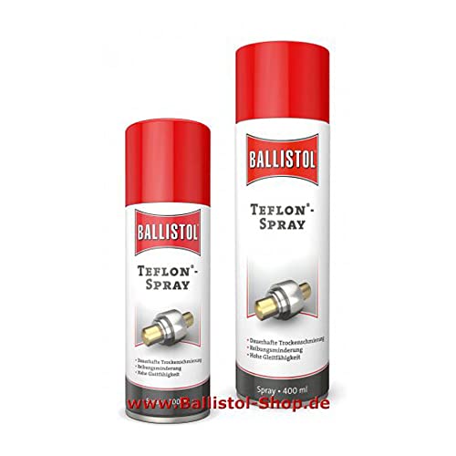 BALLISTOL 25607_case PTFE Trockenschmierung Spray 400ml – Dauerhafte Trocken-Schmierung mit hoher Gleitfähigkeit - Reibungsminderung von BALLISTOL