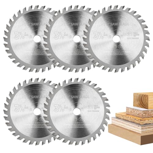 5 Stück Kreissägeblatt 89mm x 10mm 32 Zähne Holz Kreissägeblätter HM Sägeblatt für Mini Handkreissäge TCT schneiden Wechselzahn Holzkreissägeblatt von BALUGAEA