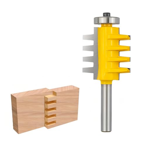 BALUGAEA Fingergelenk Fräser Bit, 8mm Schaft, Finger-Verleimfräser Finger Klebstoff Gelenk Fräser Finger Joint Router Bit für MDF, Massivholz, MDF, Spanplatten, Sperrholz von BALUGAEA