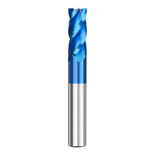 BALUGAEA VHM Schaftfräser 12mm 4 Schneiden Nano Blau Beschichtung 55 HRC CNC Fräser Für Metall Holz Acryl Stahl Kunststoff(12mm) von BALUGAEA