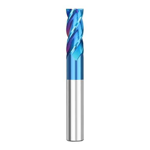 BALUGAEA VHM Schaftfräser 8mm 4 Schneiden Nano Blau Beschichtung 55 HRC CNC Fräser Für Metall Holz Acryl Stahl Kunststoff(8mm) von BALUGAEA