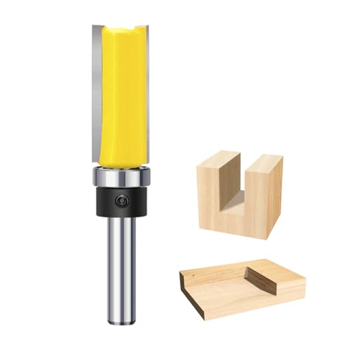 Kopierfräser Bündigfräser Kugellager 8mm Schaft Nutenfräser Oberfräse Schaftfräser Holzfräser Nutfräsen Fräser-Bits für Holzbearbeitung 15,9mm (5/8 Zoll) X 40mm von BALUGAEA