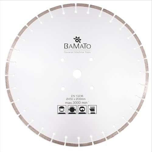 BAMATO Diamant Trennscheibe 450 x 30 mm STRM455TS | Für BAMATO Steintrennmaschine STRM-455 | Diamant | 450mm | 30mm Bohrung von BAMATO