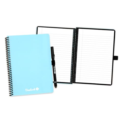 BAMBOOK Colourful Notizbuch - Blau - A5 - Liniert, Wiederverwendbares Notizbuch, Notizblock, Reusable Notebook von BAMBOOK