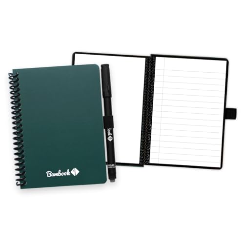 BAMBOOK Colourful Notizbuch - Forest - A6 - Blanko & Liniert - Wiederverwendbares Notizbuch, Notizblock, Reusable Notebook, Löschbares Whiteboard-Notizbuch von BAMBOOK