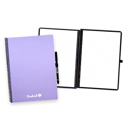 BAMBOOK Colourful Notizbuch - Lila - A4 - Gepunktet - Wiederverwendbares Notizbuch, Notizblock, Reusable Notebook, Löschbares Whiteboard-Notizbuch von BAMBOOK